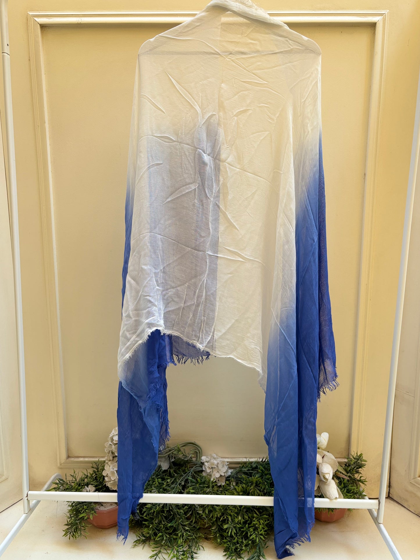 White blue ombre linen