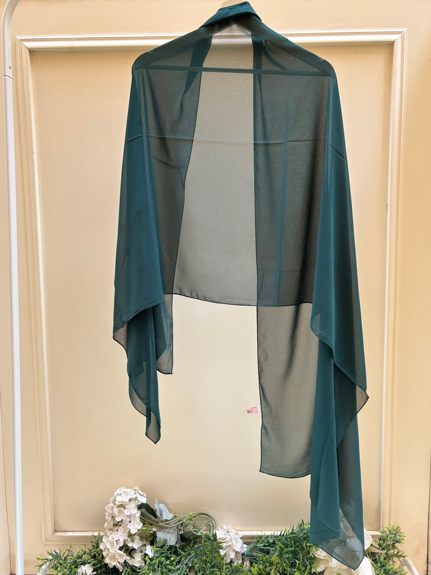 Green plain chiffon