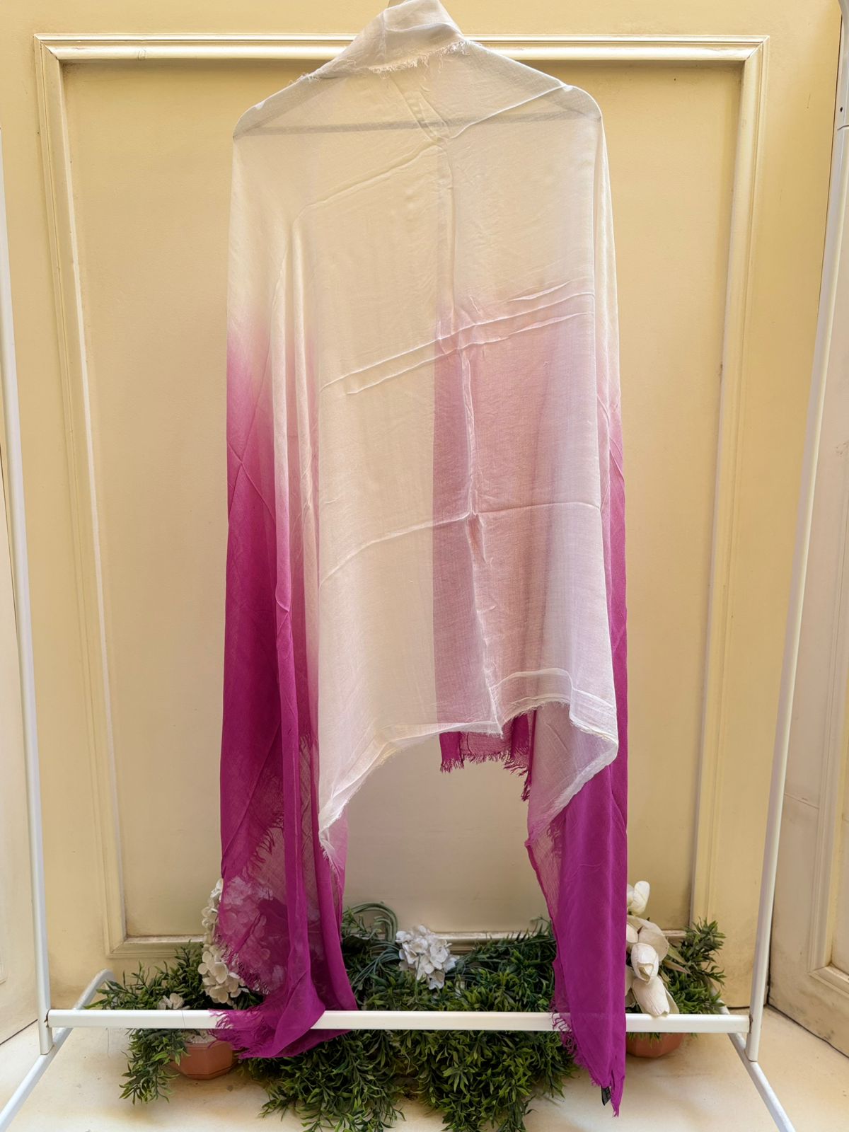 White purple ombre linen