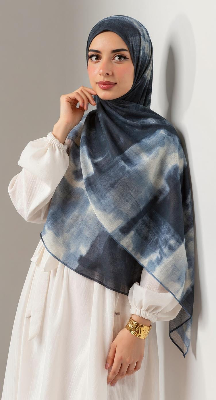Blue white shades ombre
