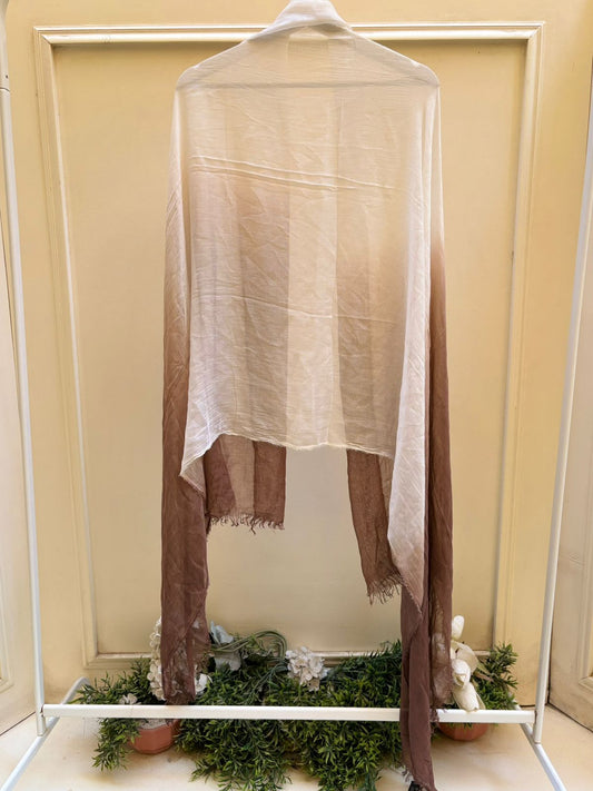 Brown white ombre linen