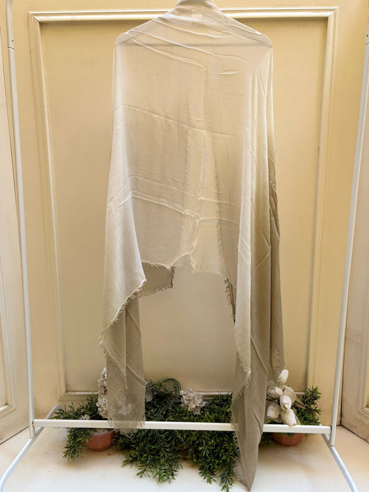 White beige ombre linen