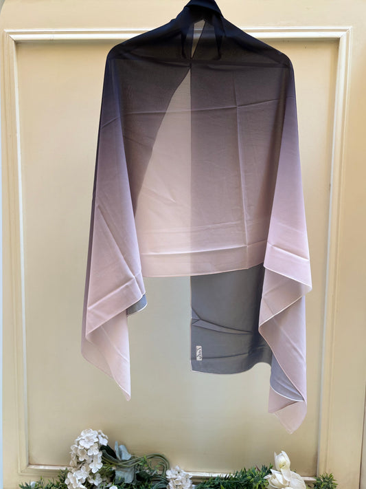 Black pink ombre chiffon