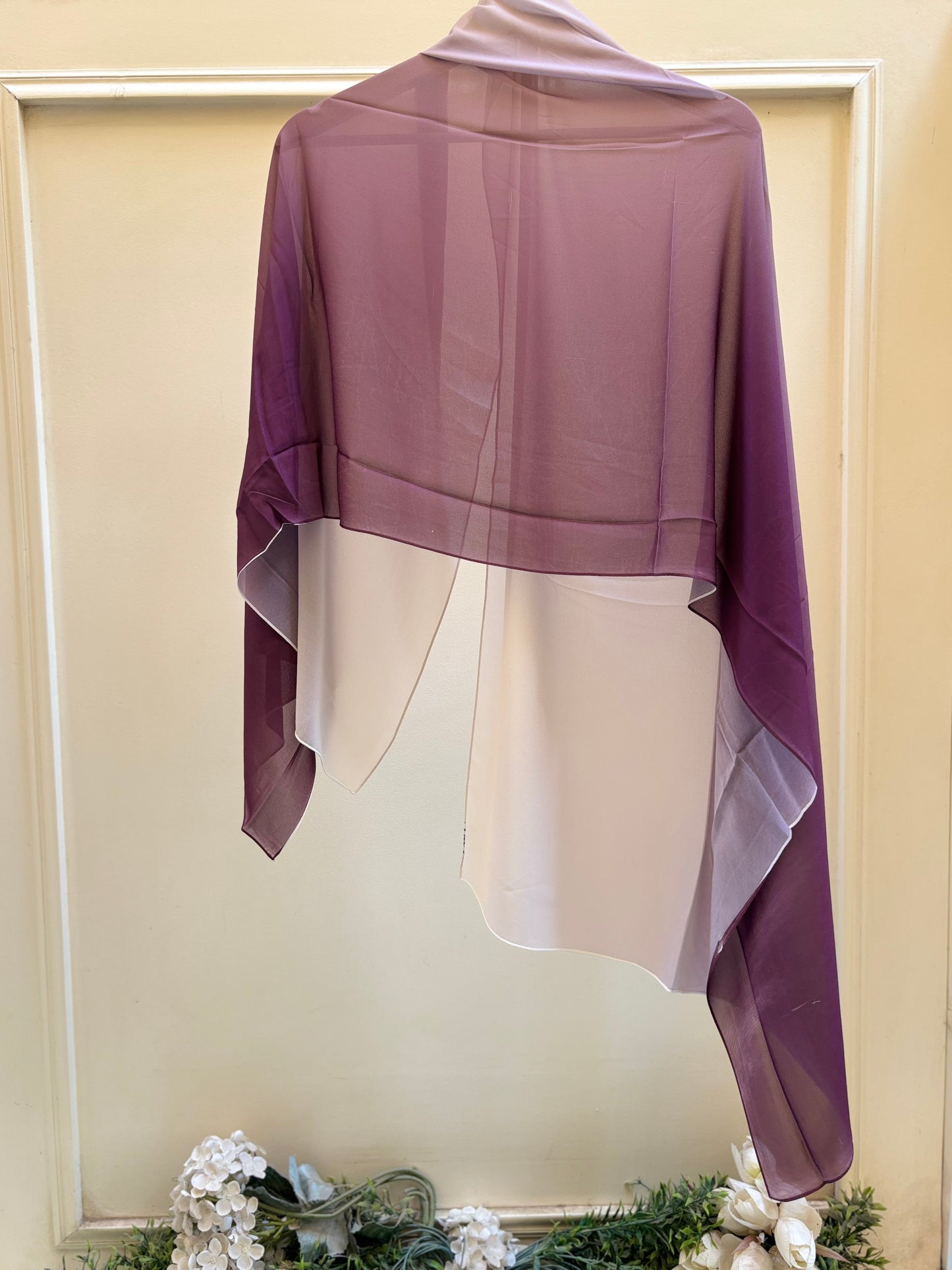 Purple beige ombre chiffon