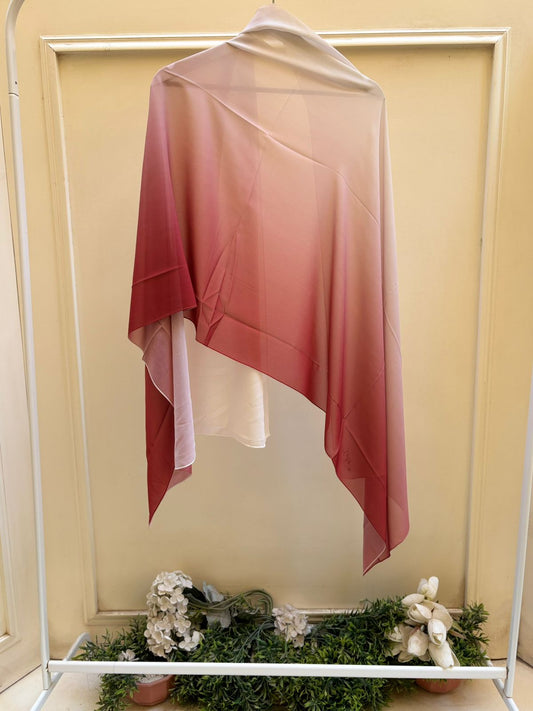 Maroon shades ombre chiffon