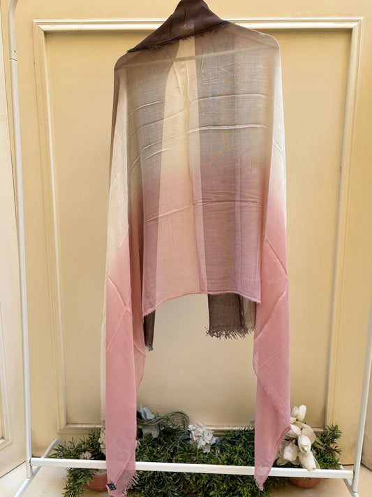Brown white pink ombre linen