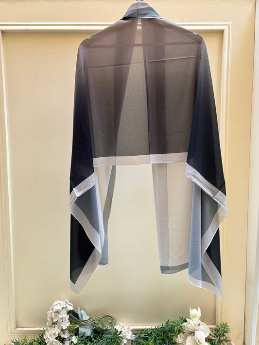 Black Grey chiffon Ombre