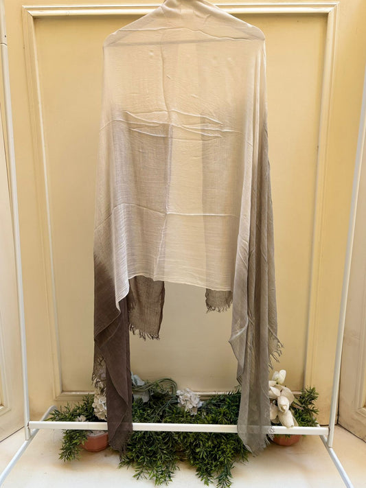 Brown white grey ombre linen