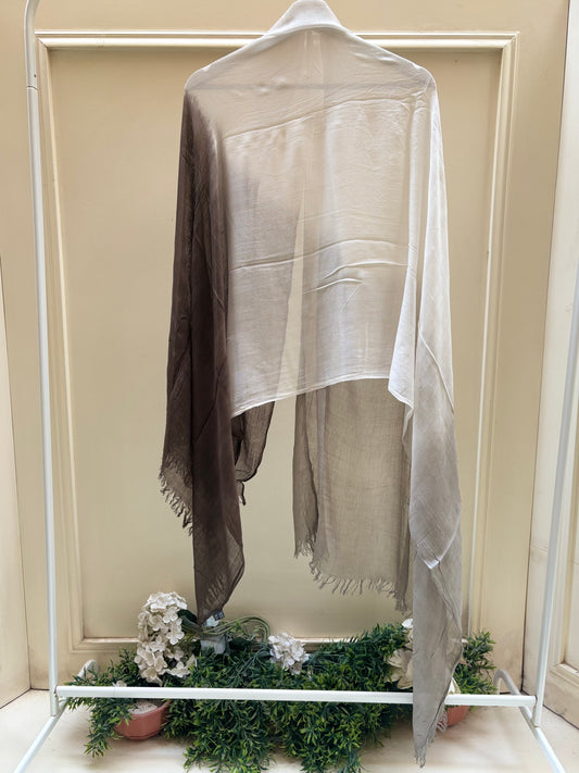 Brown white grey ombre linen