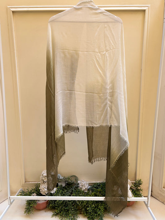 White olive ombre linen
