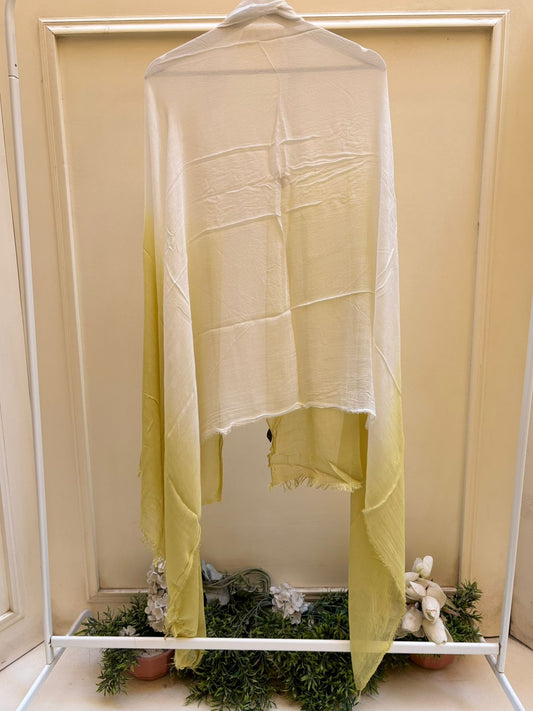 White neon yellow ombre linen