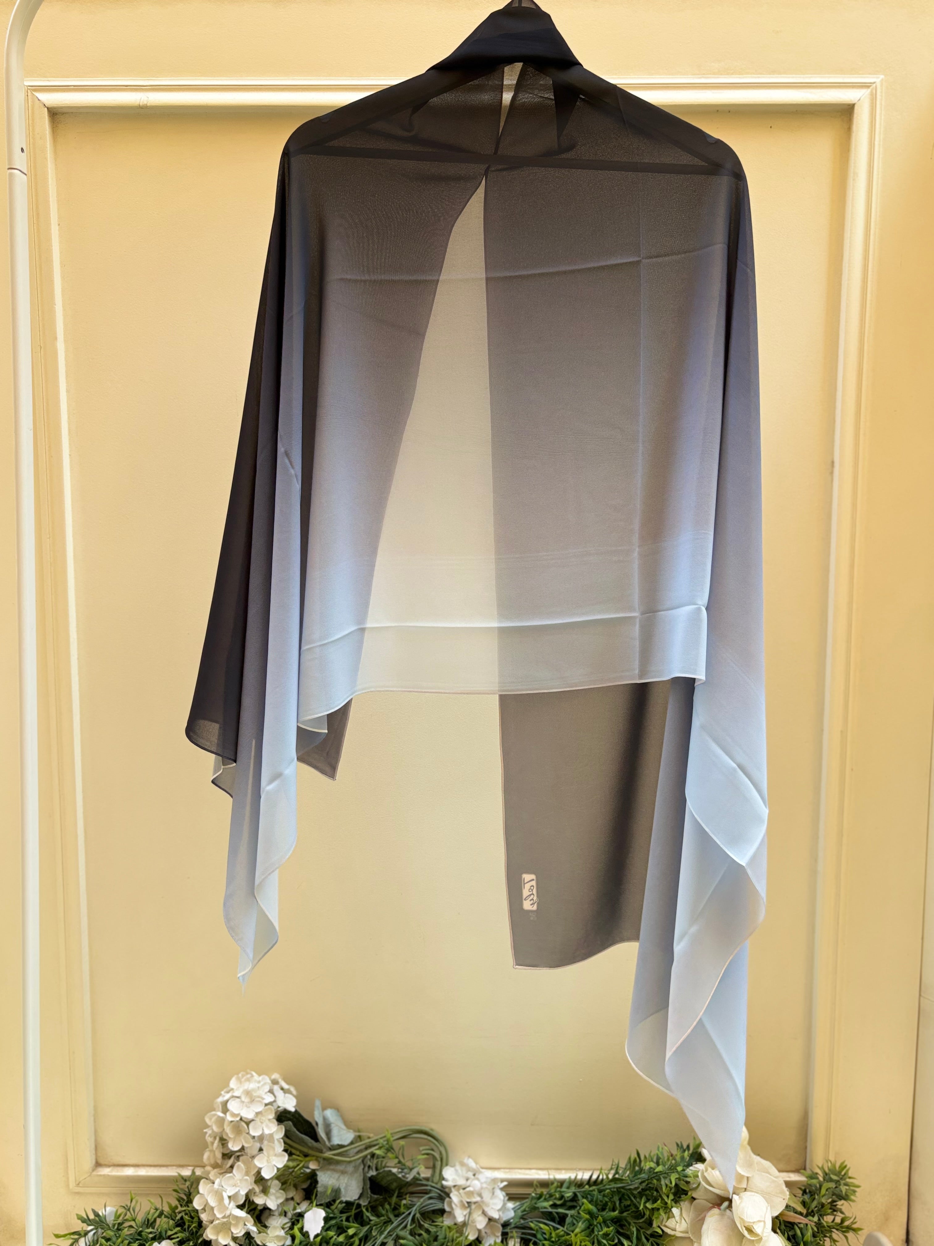 Black baby blue ombre chiffon