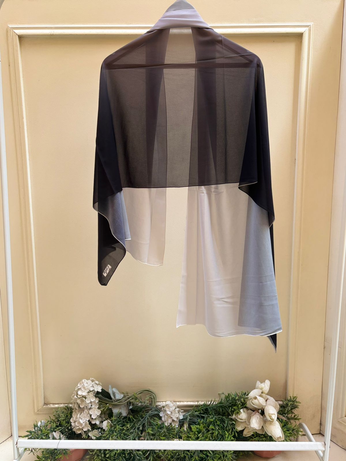Black grey ombre chiffon