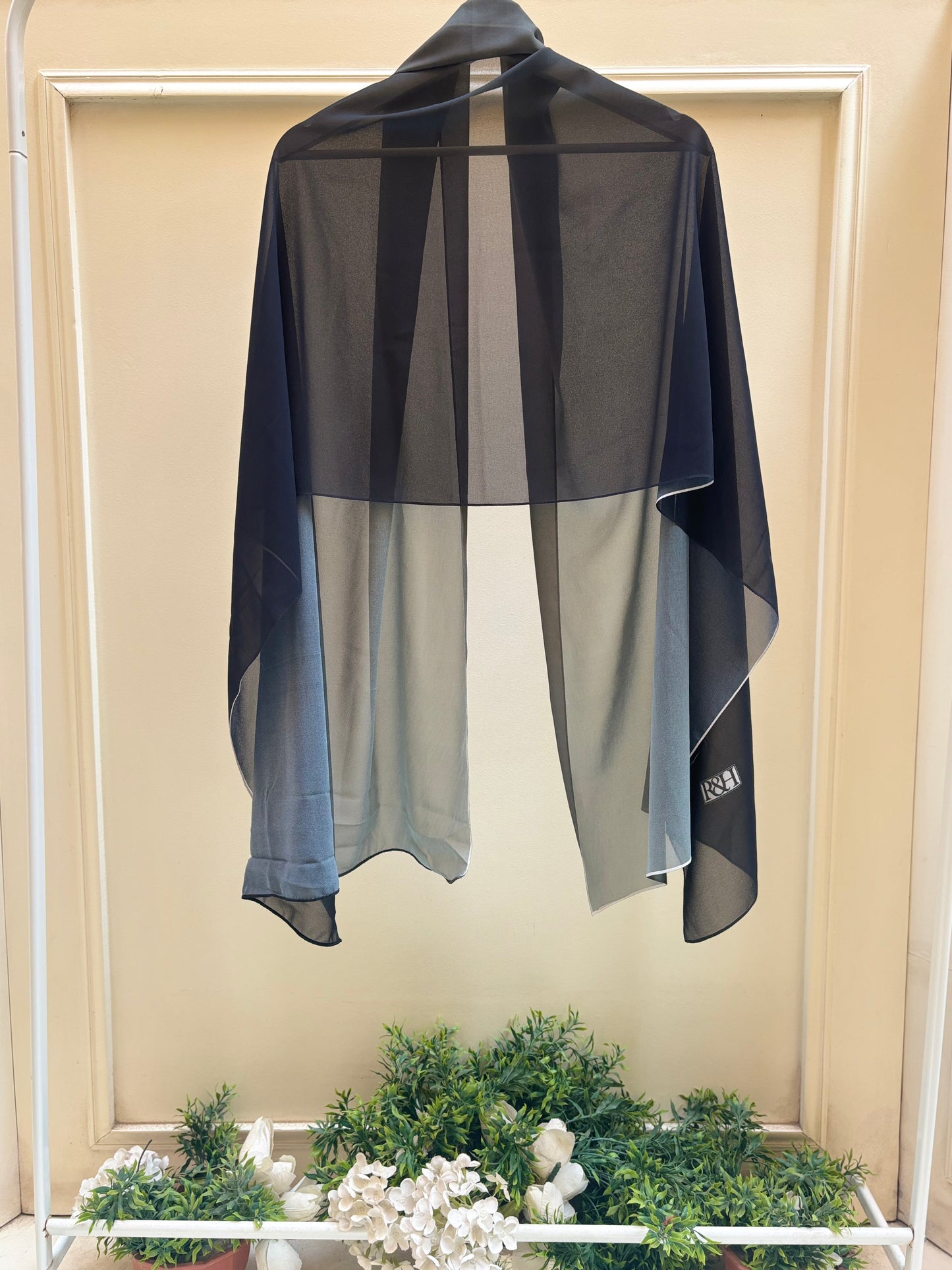 Black olive ombre chiffon