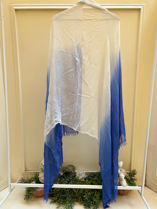 White blue ombre linen