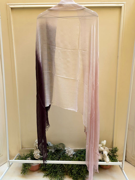 Brown white rose ombre linen