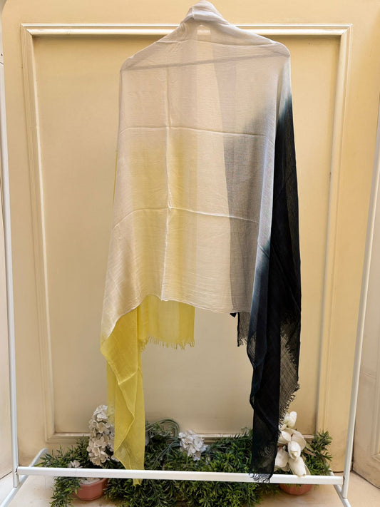 Yellow white black ombre linen