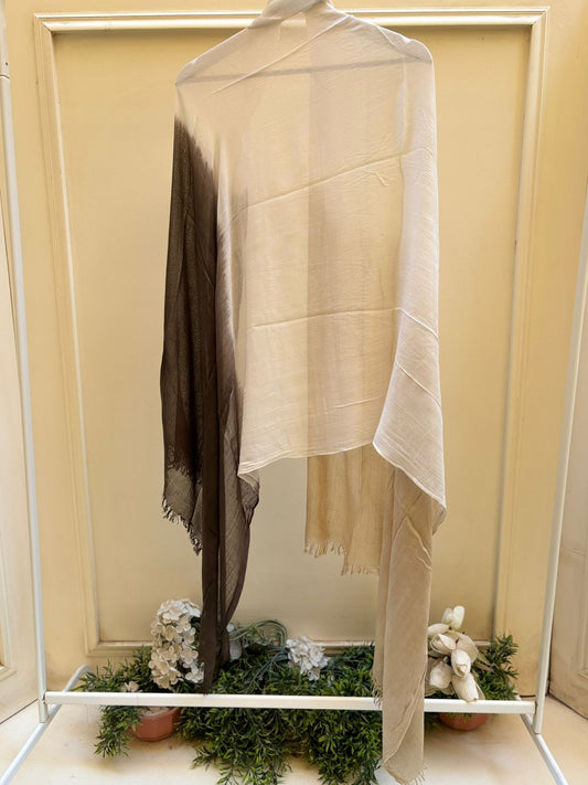 Brown white beige ombre linen