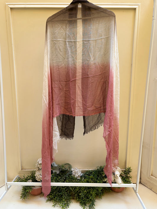 Brown beige cashmere ombre linen