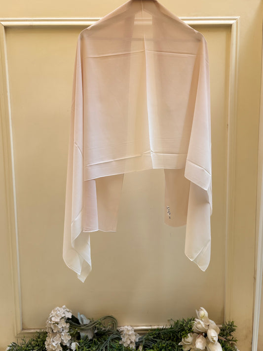 White beige shades ombre chiffon