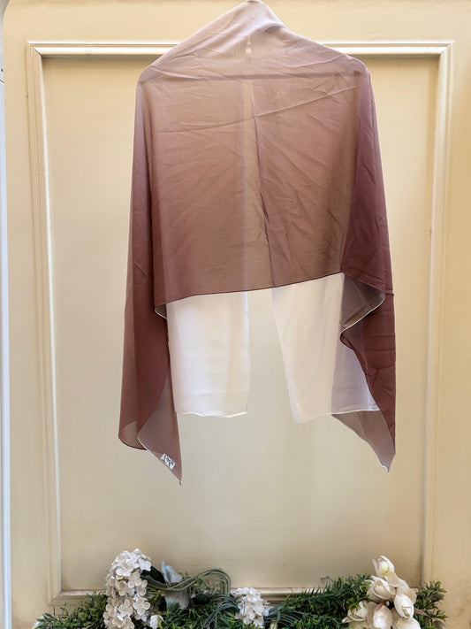 Maroon beige ombre chiffon