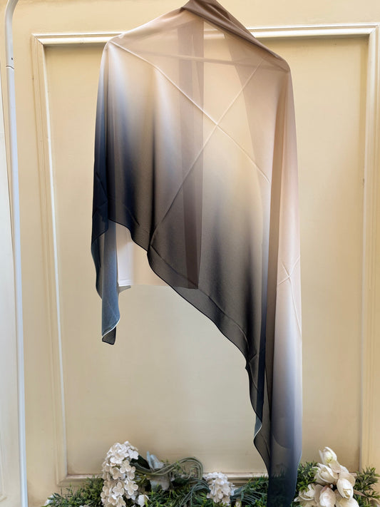 Black cafe teal ombre chiffon