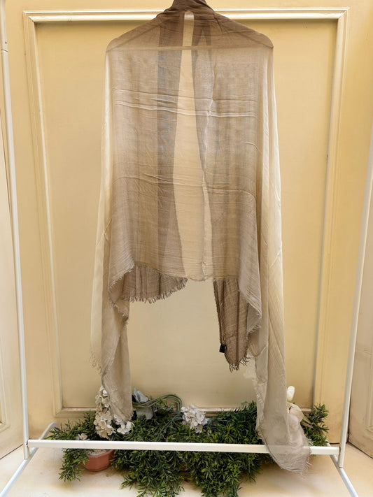 Beige brown ombre linen