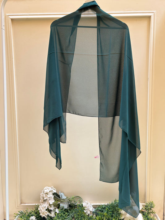 Green plain chiffon