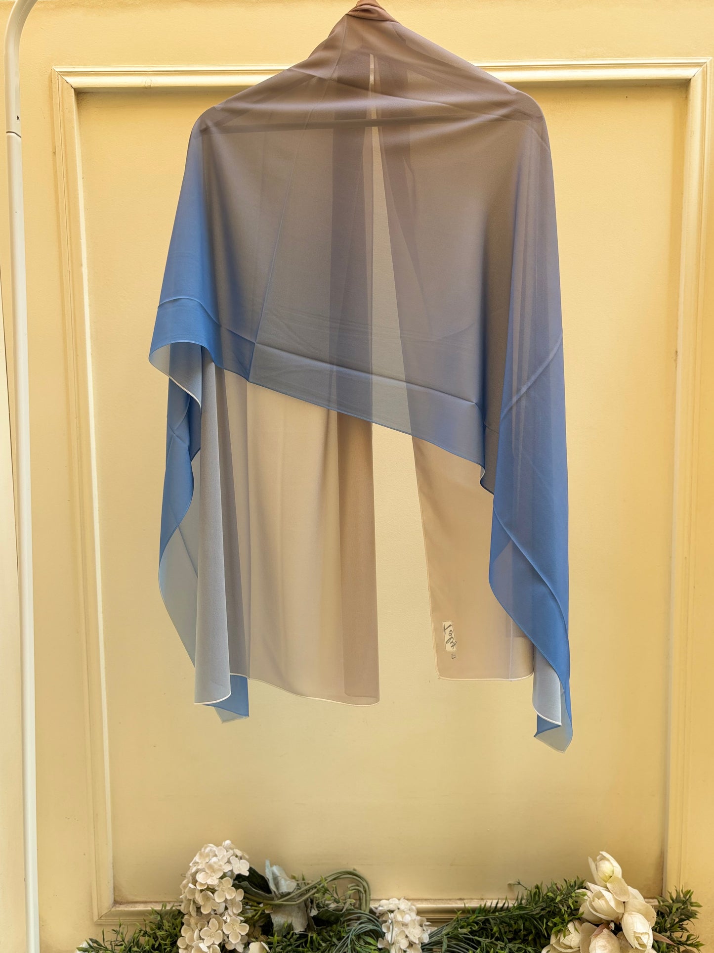Light blue cafe ombre chiffon