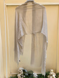 Crinkled light grey linen scarf