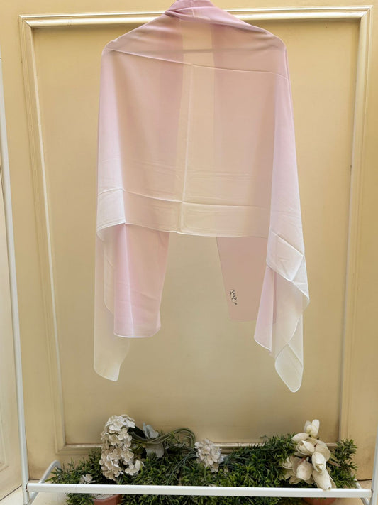 White pink ombre chiffon