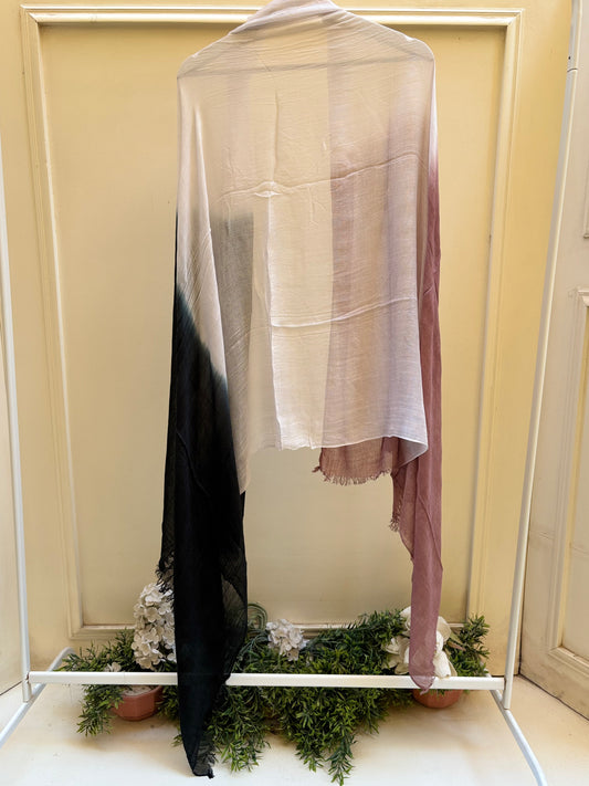 Black white cashmere ombre linen