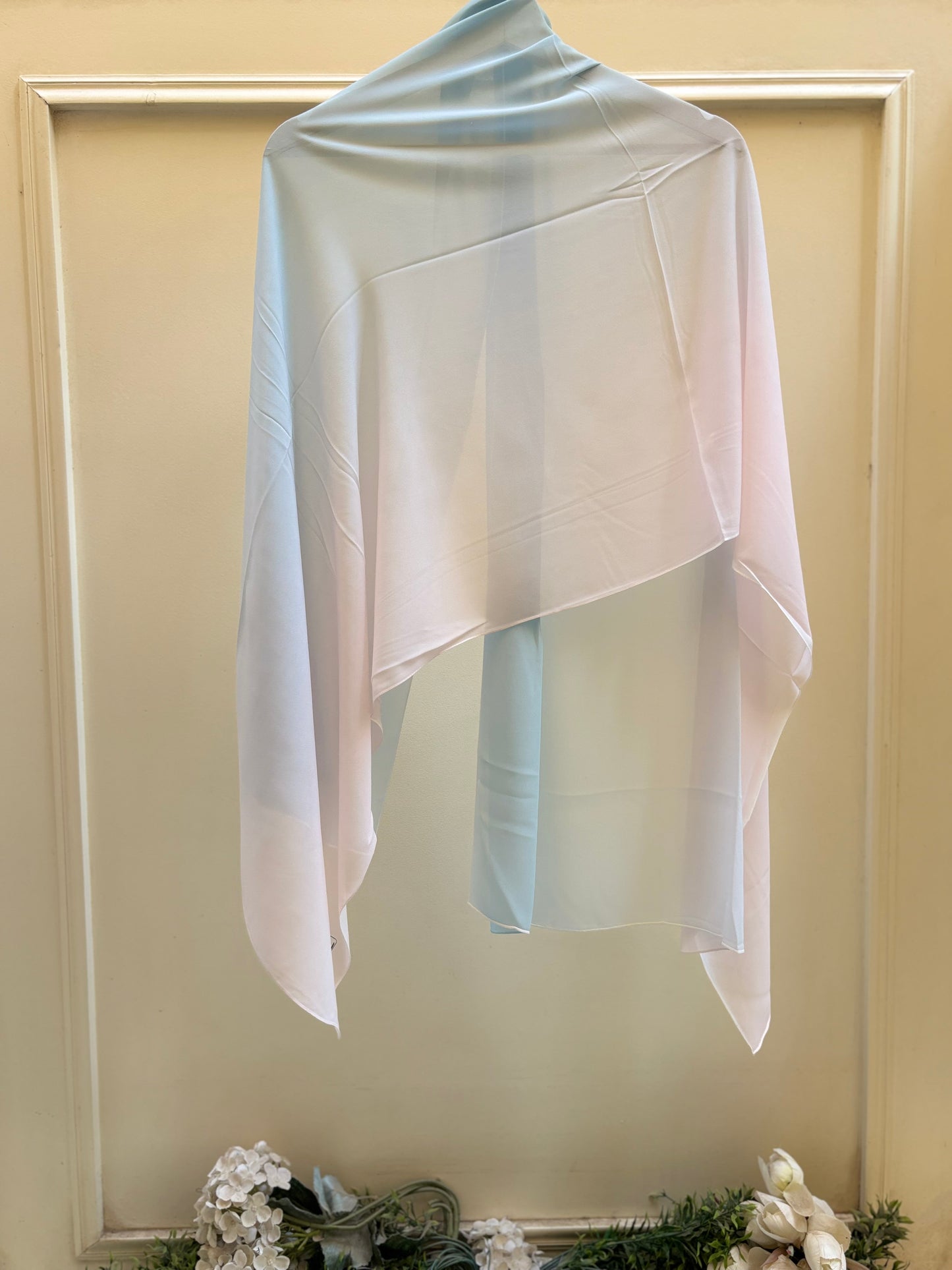 Baby blue rose ombre chiffon