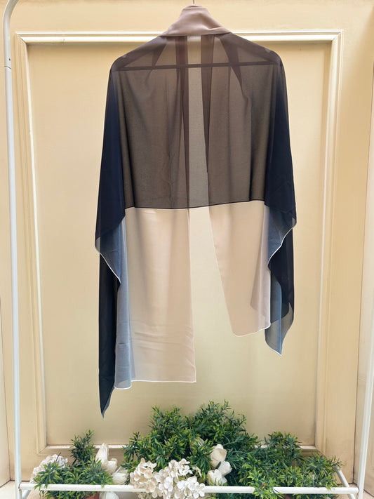 Black beige ombre chiffon