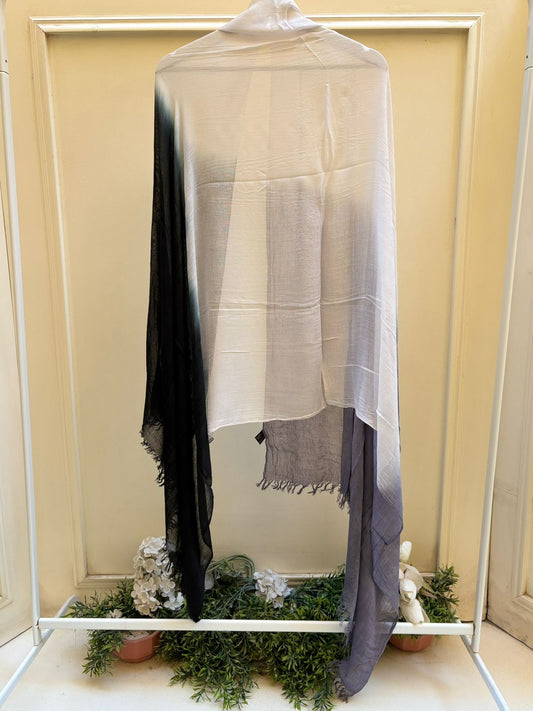 Black white Grey ombre linen
