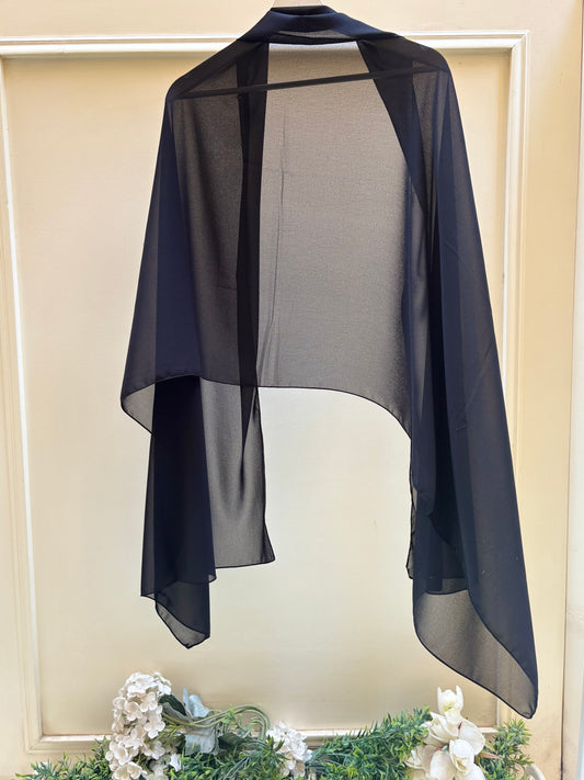 Black plain chiffon