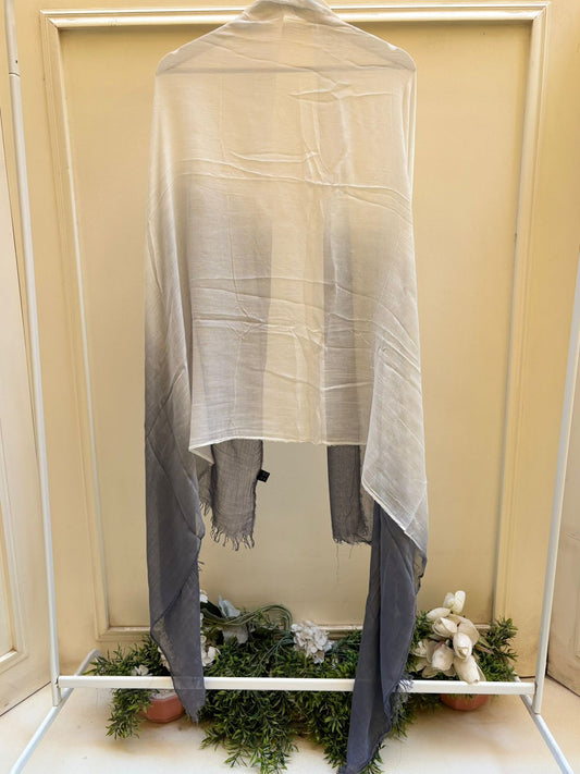 White grey ombre linen