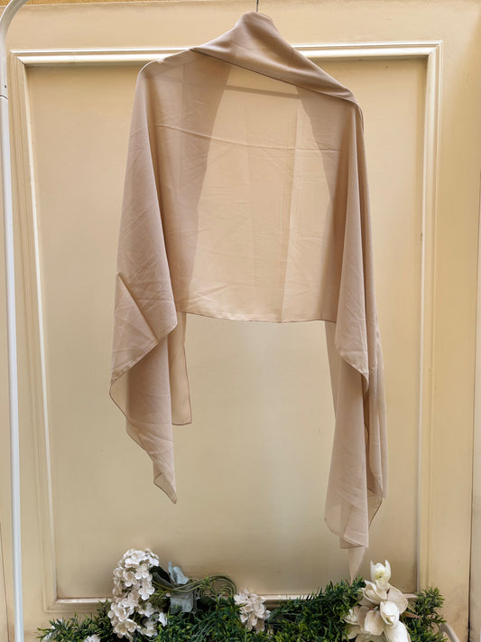 Beige plain Chiffon