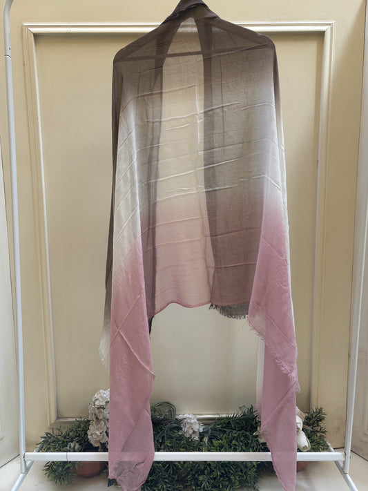 Brown white pink ombre linen