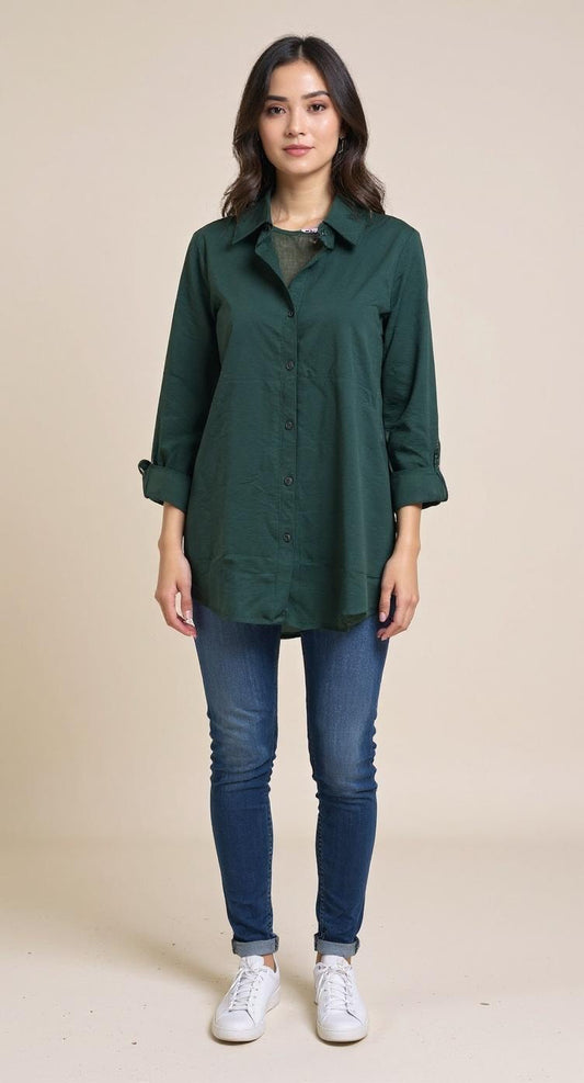 Green linen Chemise