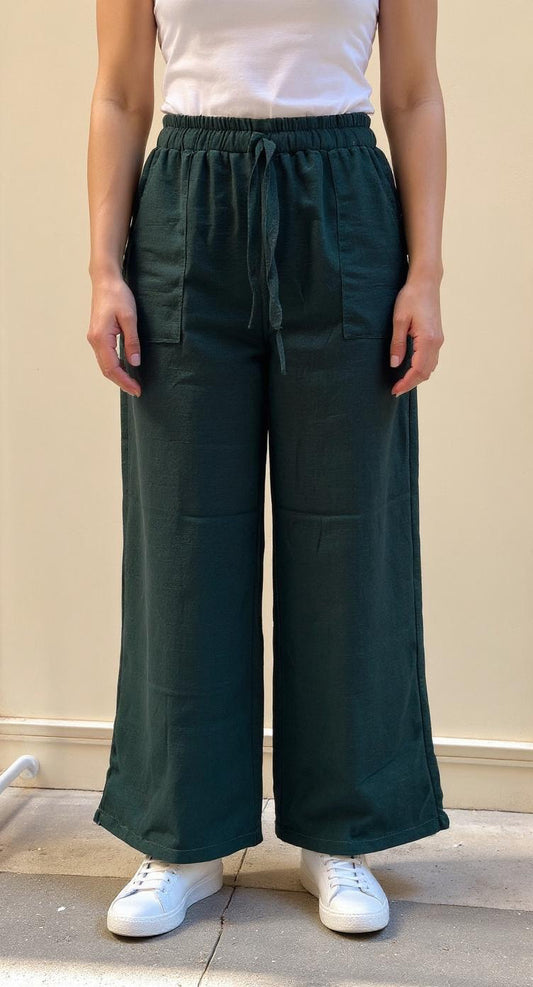 Dark Green linen Pants