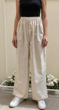 Beige linen pants